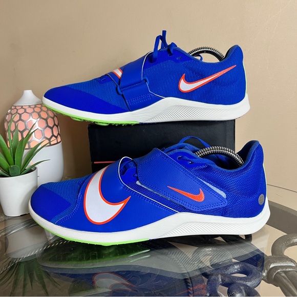 ✅ Nike Zoom Rival‎ Track Field Jump Spikes Blue Orange DR2756-400 Men Sz 9.5